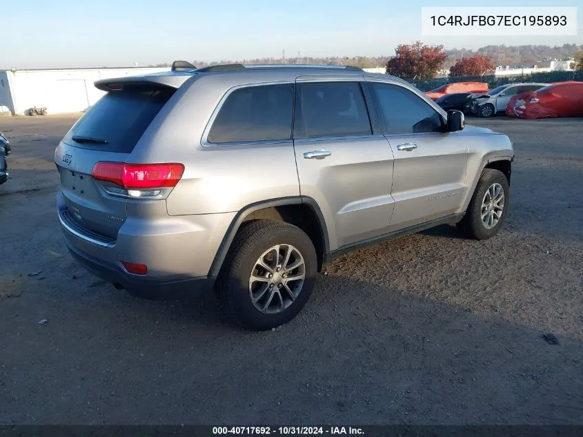 2014 Jeep Grand Cherokee Limited VIN: 1C4RJFBG7EC195893 Lot: 40717692