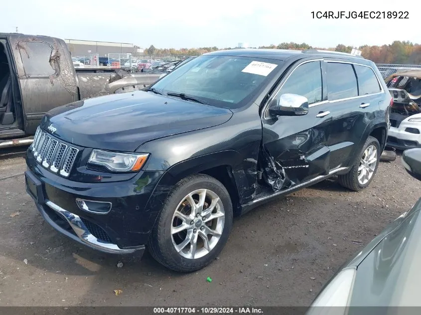 2014 Jeep Grand Cherokee Summit VIN: 1C4RJFJG4EC218922 Lot: 40717704