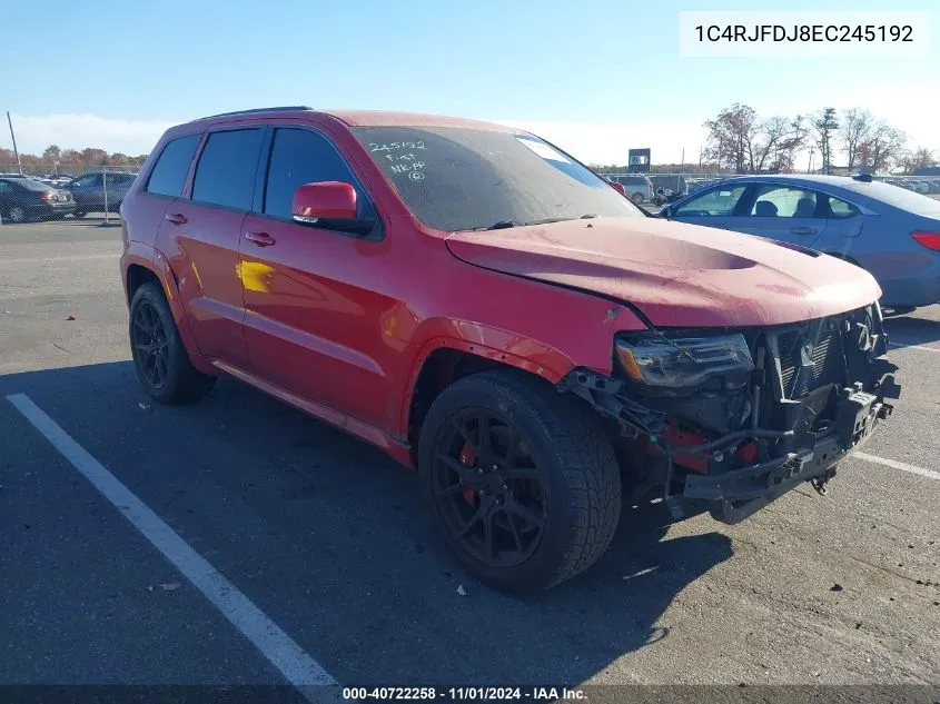 2014 Jeep Grand Cherokee Srt8 VIN: 1C4RJFDJ8EC245192 Lot: 40722258