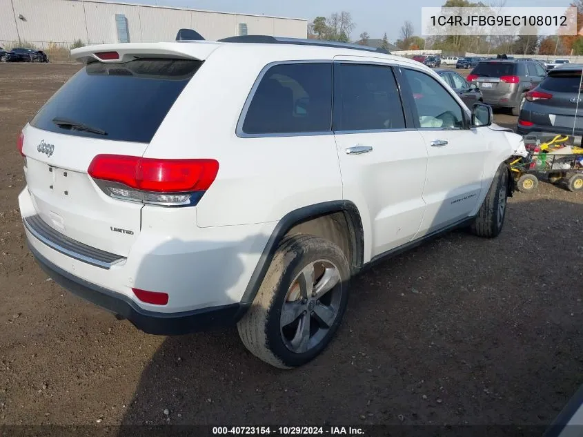 2014 Jeep Grand Cherokee Limited VIN: 1C4RJFBG9EC108012 Lot: 40723154