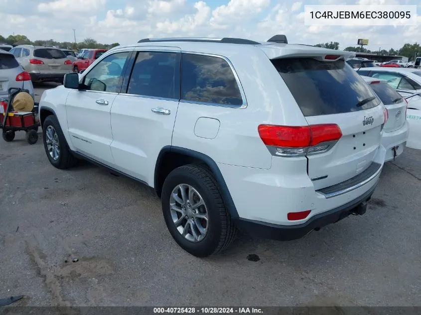 2014 Jeep Grand Cherokee Limited VIN: 1C4RJEBM6EC380095 Lot: 40725428