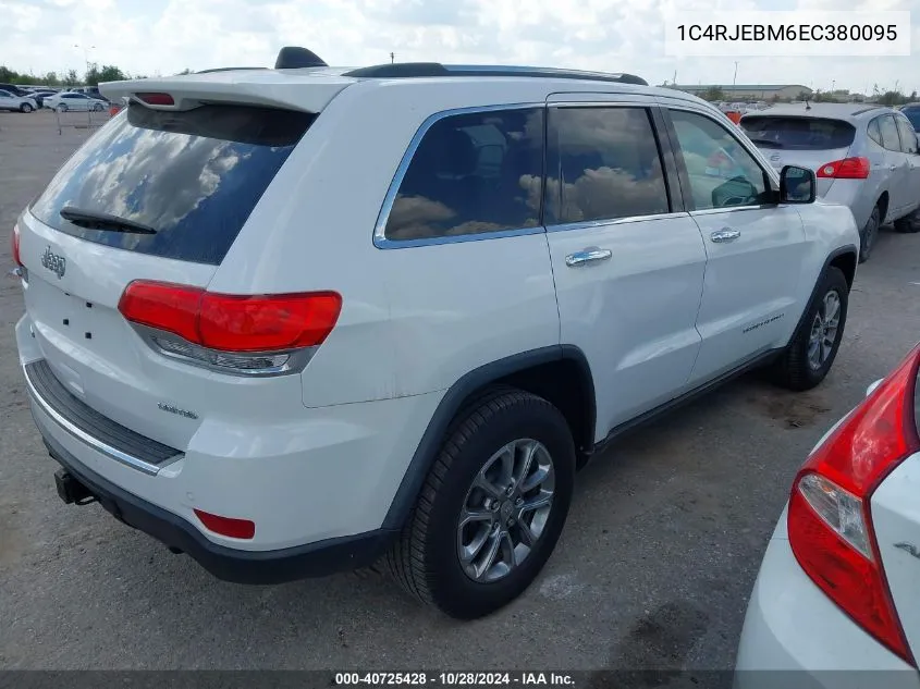 2014 Jeep Grand Cherokee Limited VIN: 1C4RJEBM6EC380095 Lot: 40725428