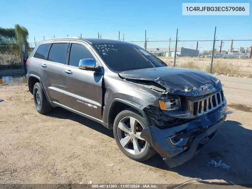 2014 Jeep Grand Cherokee Limited VIN: 1C4RJFBG3EC579086 Lot: 40731303