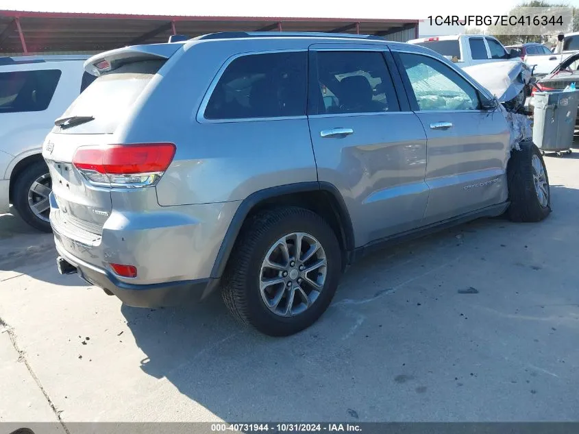 2014 Jeep Grand Cherokee Limited VIN: 1C4RJFBG7EC416344 Lot: 40731944