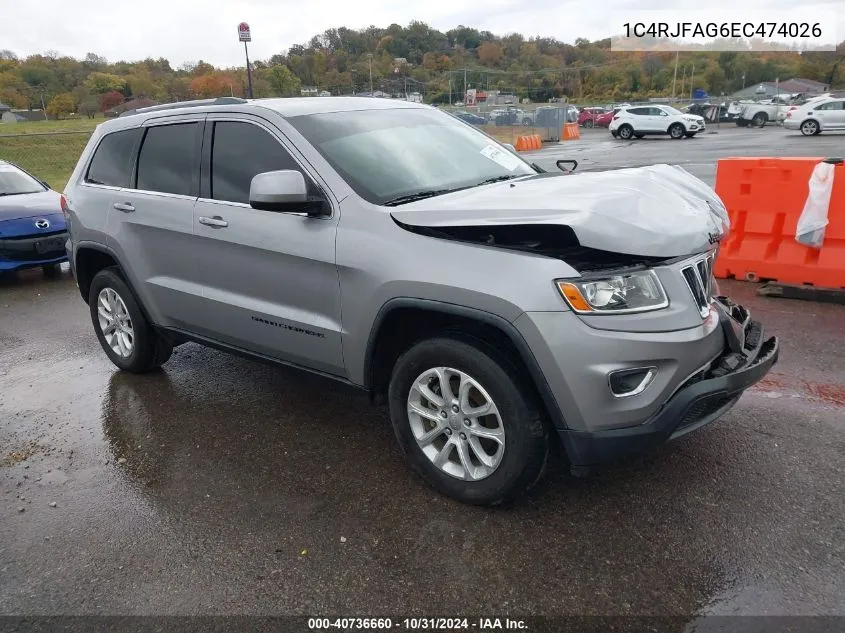 2014 Jeep Grand Cherokee Laredo VIN: 1C4RJFAG6EC474026 Lot: 40736660