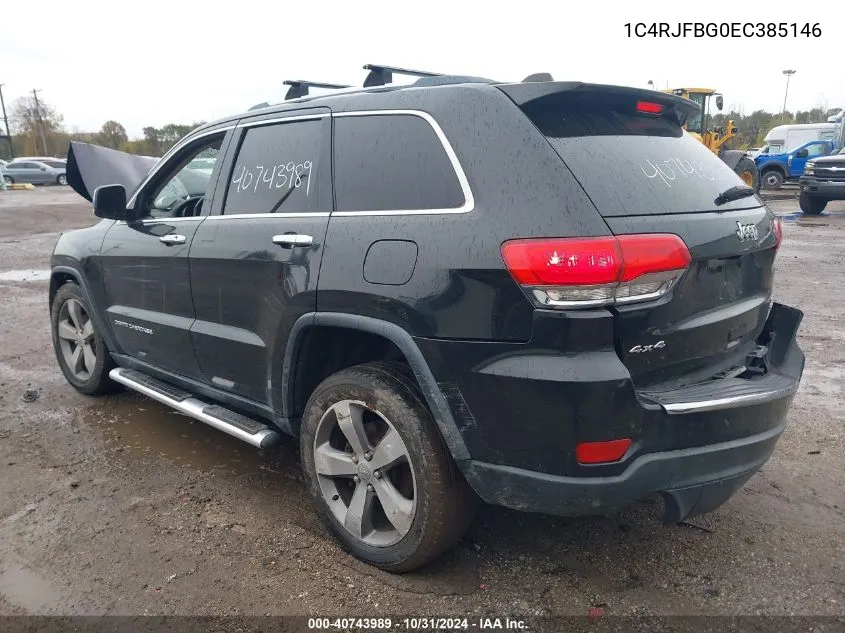 2014 Jeep Grand Cherokee Limited VIN: 1C4RJFBG0EC385146 Lot: 40743989