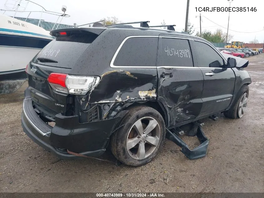 2014 Jeep Grand Cherokee Limited VIN: 1C4RJFBG0EC385146 Lot: 40743989