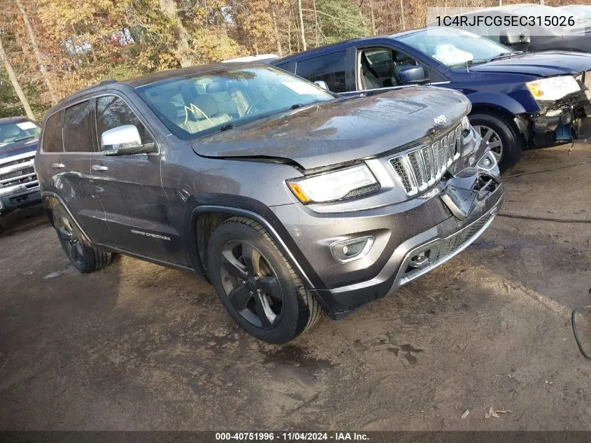 2014 Jeep Grand Cherokee Overland VIN: 1C4RJFCG5EC315026 Lot: 40751996