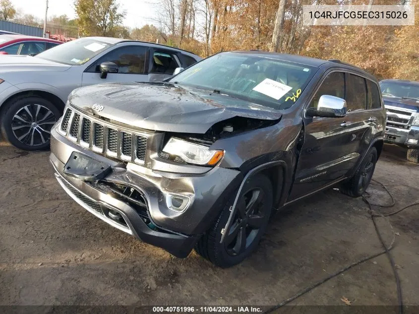 2014 Jeep Grand Cherokee Overland VIN: 1C4RJFCG5EC315026 Lot: 40751996