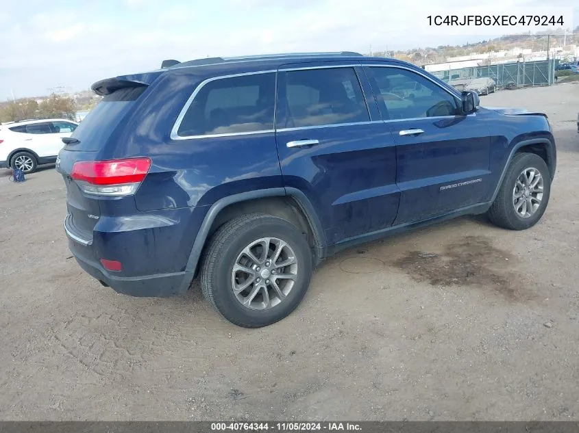 2014 Jeep Grand Cherokee Limited VIN: 1C4RJFBGXEC479244 Lot: 40764344