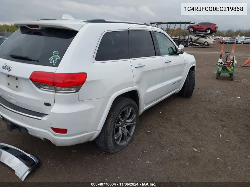 2014 Jeep Grand Cherokee Overland VIN: 1C4RJFCG0EC219868 Lot: 40770634