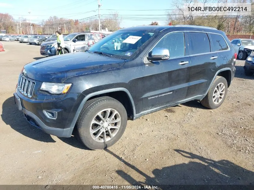 2014 Jeep Grand Cherokee Limited VIN: 1C4RJFBG0EC492214 Lot: 40780415