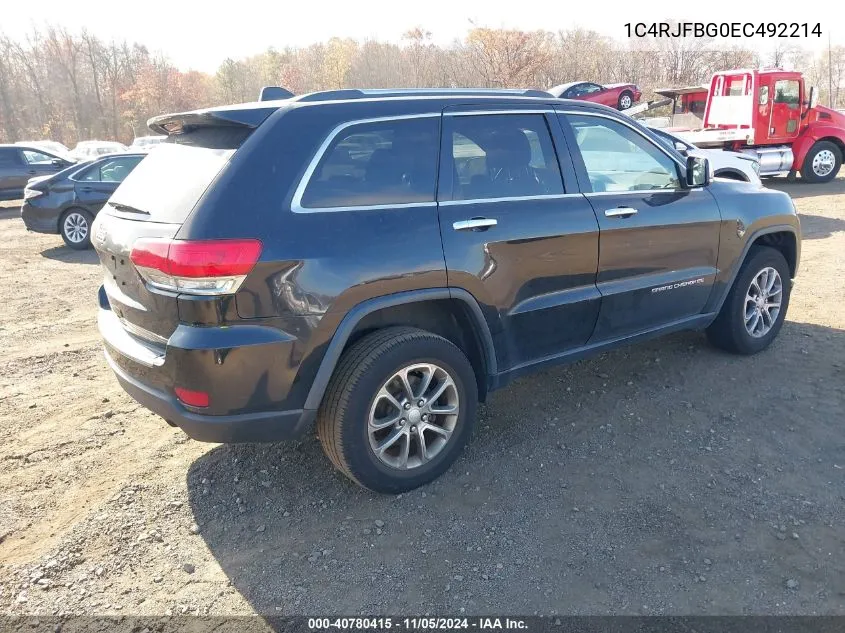 2014 Jeep Grand Cherokee Limited VIN: 1C4RJFBG0EC492214 Lot: 40780415