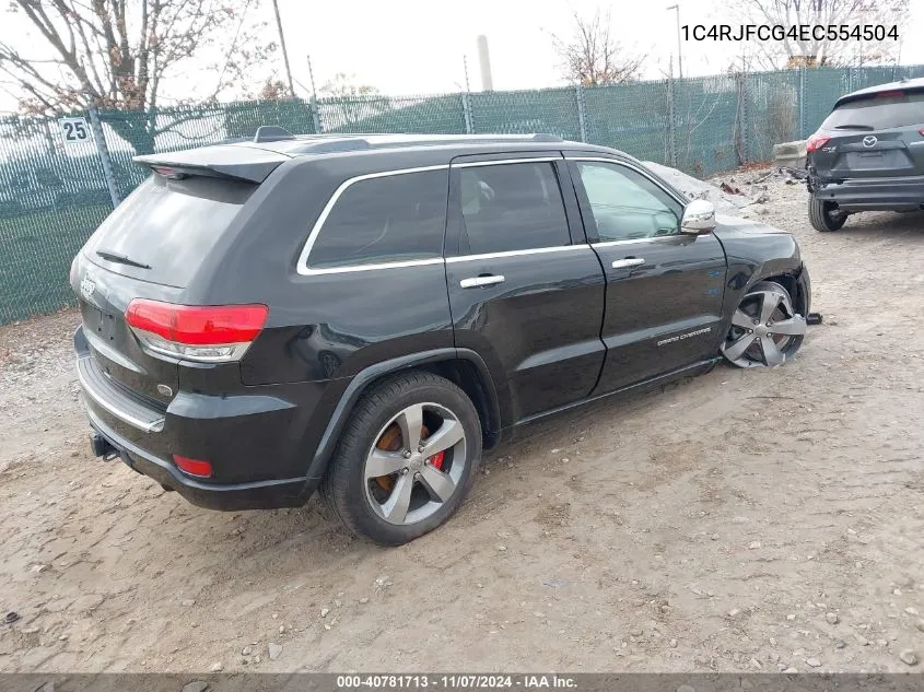 2014 Jeep Grand Cherokee Overland VIN: 1C4RJFCG4EC554504 Lot: 40781713