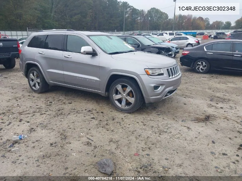 2014 Jeep Grand Cherokee Overland VIN: 1C4RJECG3EC302348 Lot: 40784218