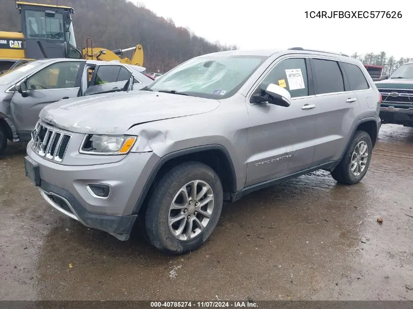 2014 Jeep Grand Cherokee Limited VIN: 1C4RJFBGXEC577626 Lot: 40785274