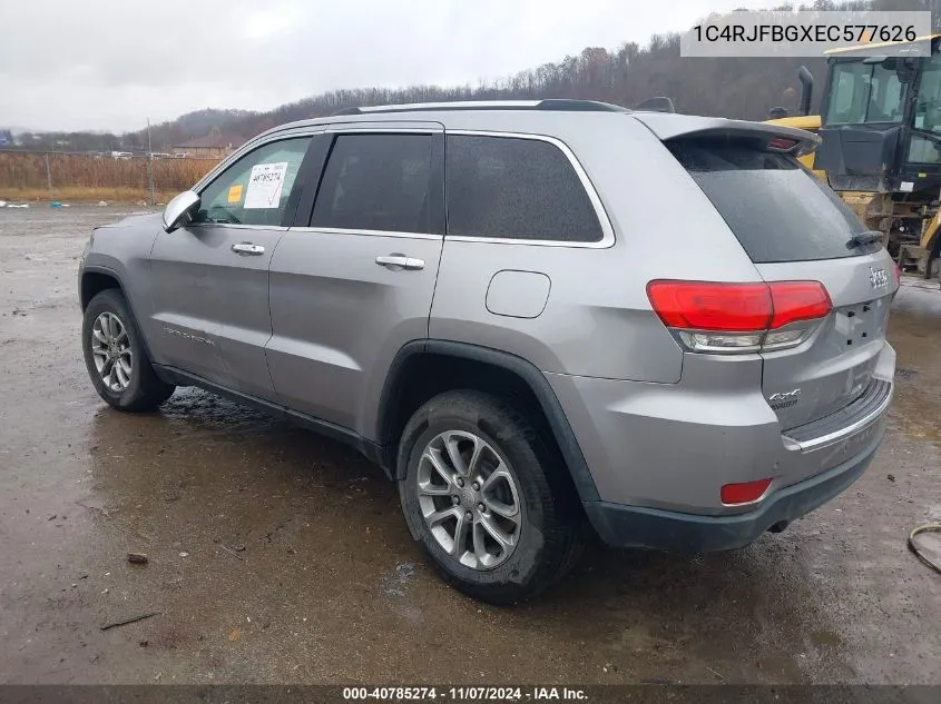 2014 Jeep Grand Cherokee Limited VIN: 1C4RJFBGXEC577626 Lot: 40785274