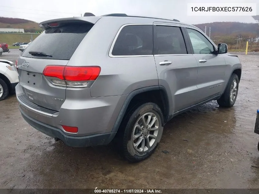 2014 Jeep Grand Cherokee Limited VIN: 1C4RJFBGXEC577626 Lot: 40785274