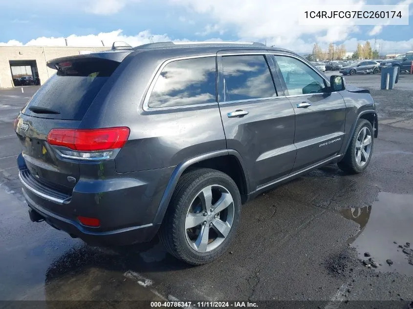 2014 Jeep Grand Cherokee Overland VIN: 1C4RJFCG7EC260174 Lot: 40786347