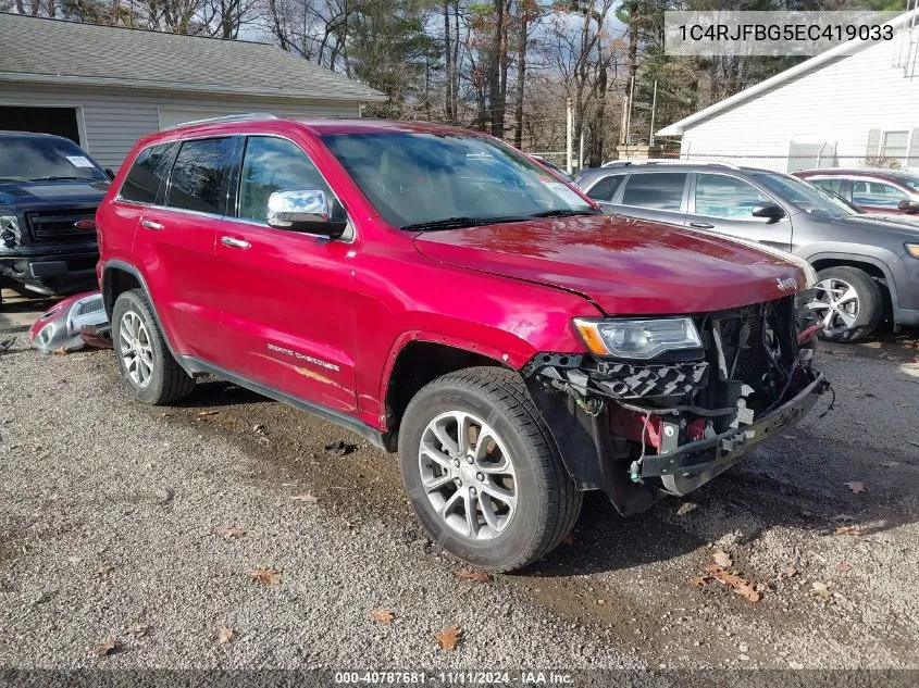 2014 Jeep Grand Cherokee Limited VIN: 1C4RJFBG5EC419033 Lot: 40787681