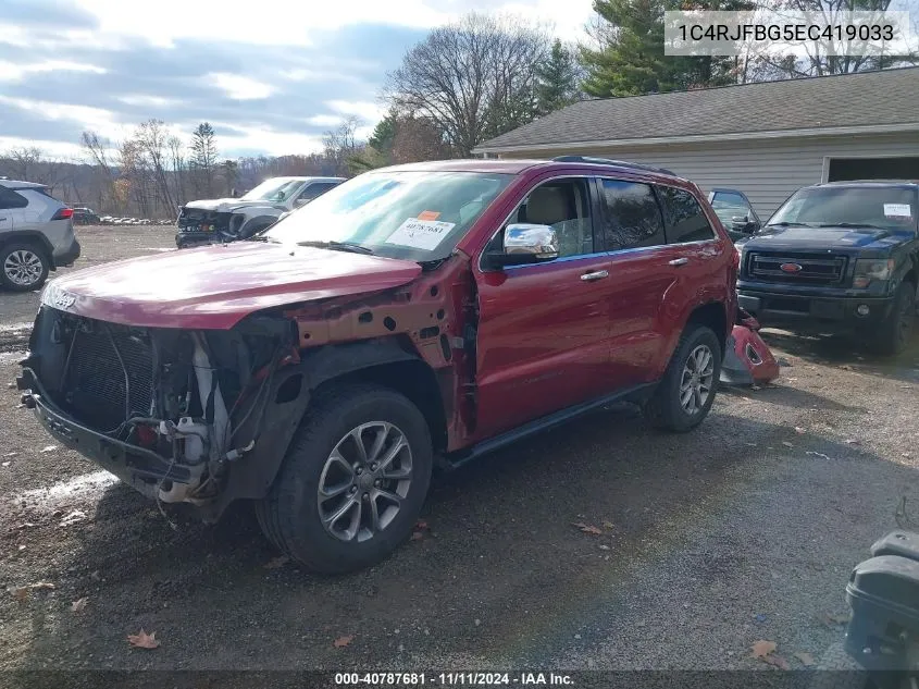 2014 Jeep Grand Cherokee Limited VIN: 1C4RJFBG5EC419033 Lot: 40787681