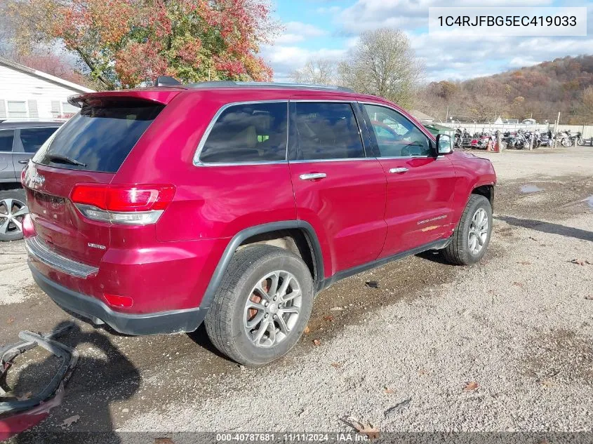 2014 Jeep Grand Cherokee Limited VIN: 1C4RJFBG5EC419033 Lot: 40787681