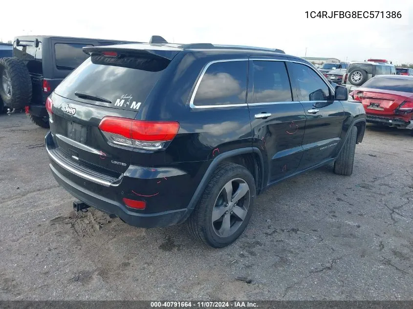 1C4RJFBG8EC571386 2014 Jeep Grand Cherokee Limited