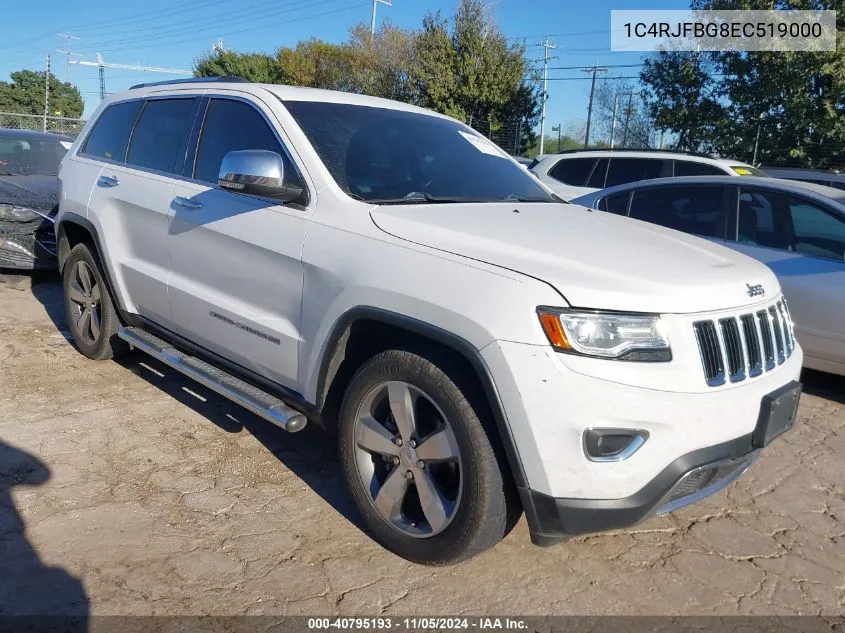 2014 Jeep Grand Cherokee Limited VIN: 1C4RJFBG8EC519000 Lot: 40795193