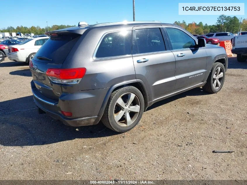 2014 Jeep Grand Cherokee Overland VIN: 1C4RJFCG7EC134753 Lot: 40802045