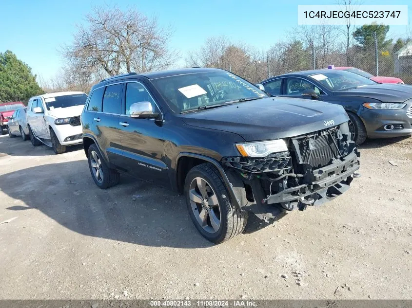 2014 Jeep Grand Cherokee Overland VIN: 1C4RJECG4EC523747 Lot: 40802143