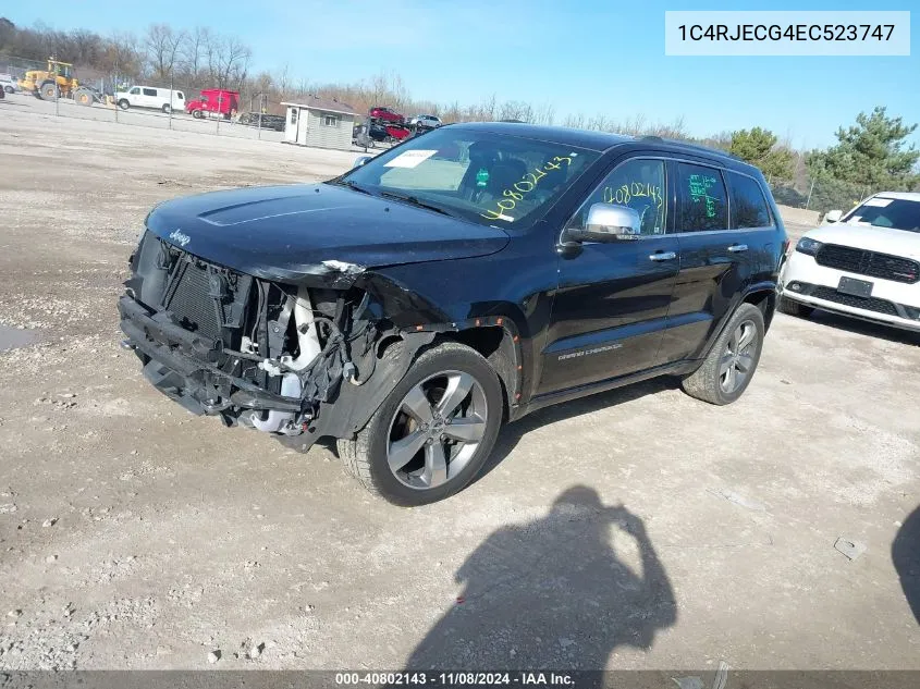 2014 Jeep Grand Cherokee Overland VIN: 1C4RJECG4EC523747 Lot: 40802143