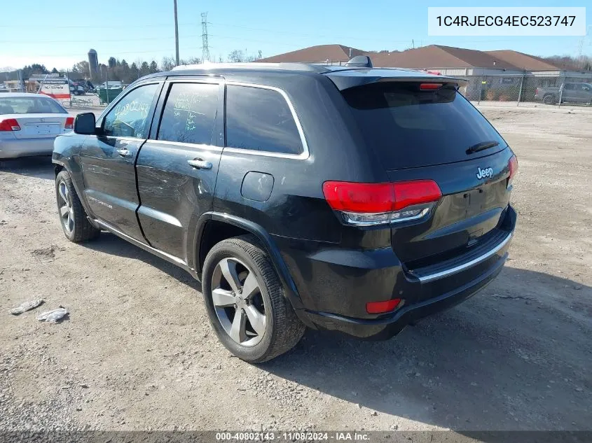 2014 Jeep Grand Cherokee Overland VIN: 1C4RJECG4EC523747 Lot: 40802143