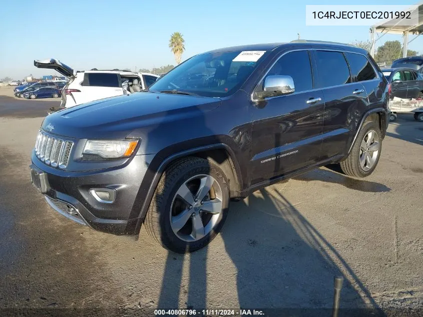 2014 Jeep Grand Cherokee Overland VIN: 1C4RJECT0EC201992 Lot: 40806796