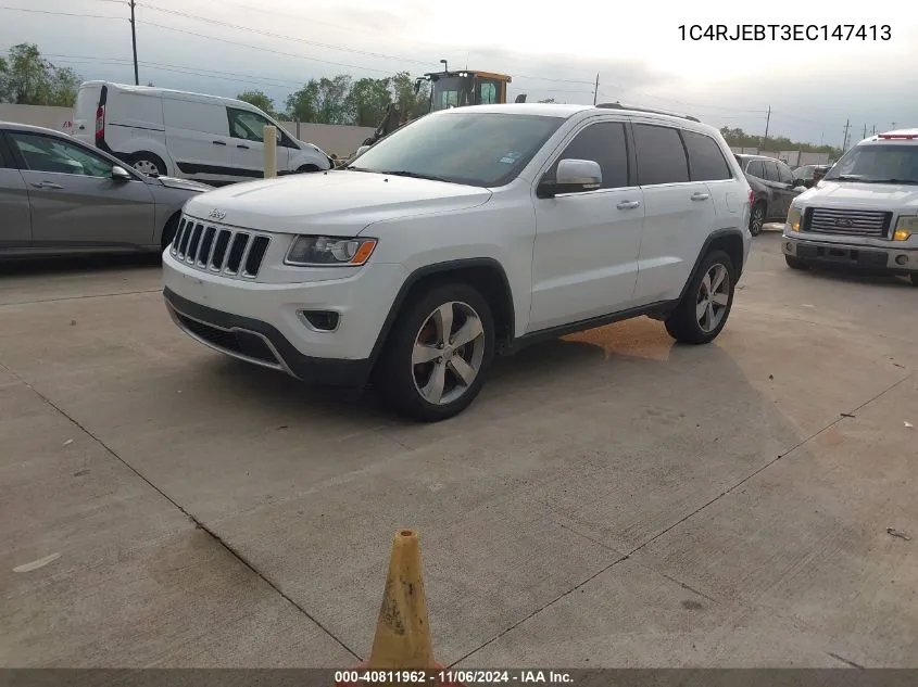 2014 Jeep Grand Cherokee Limited VIN: 1C4RJEBT3EC147413 Lot: 40811962