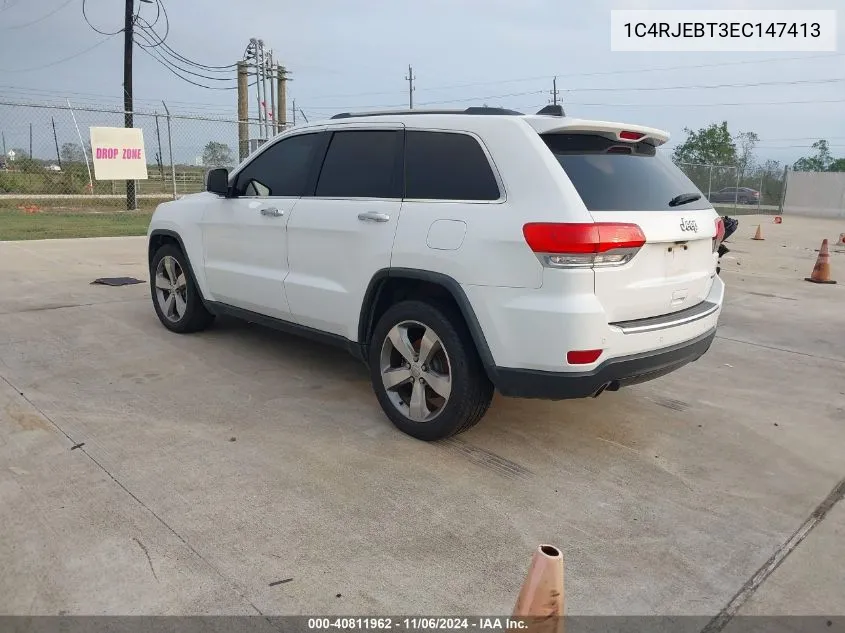 2014 Jeep Grand Cherokee Limited VIN: 1C4RJEBT3EC147413 Lot: 40811962