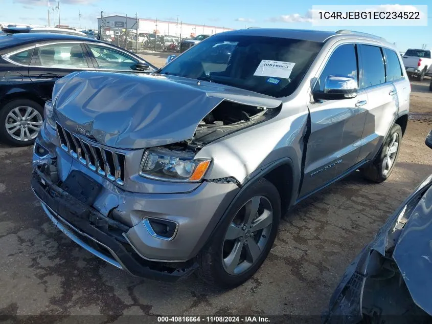 2014 Jeep Grand Cherokee Limited VIN: 1C4RJEBG1EC234522 Lot: 40816664