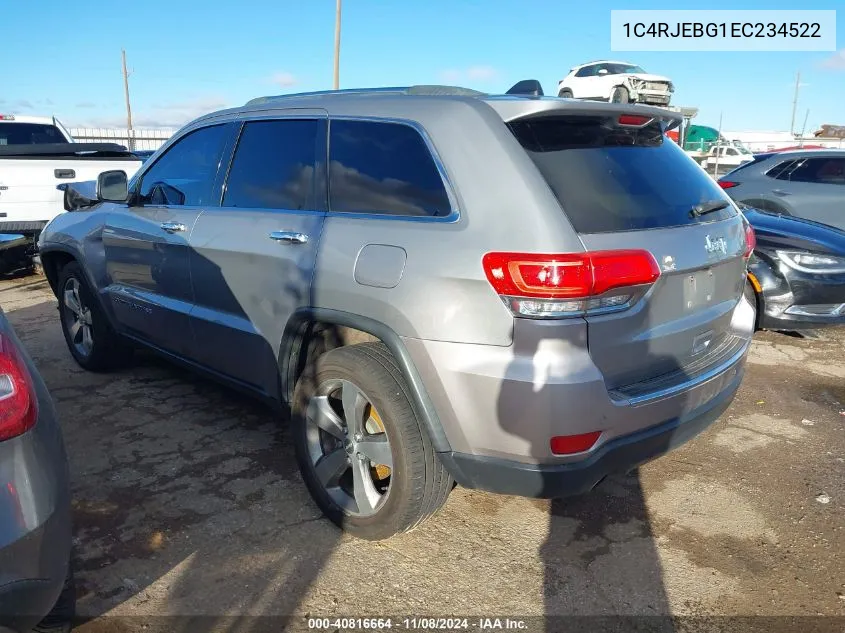 2014 Jeep Grand Cherokee Limited VIN: 1C4RJEBG1EC234522 Lot: 40816664