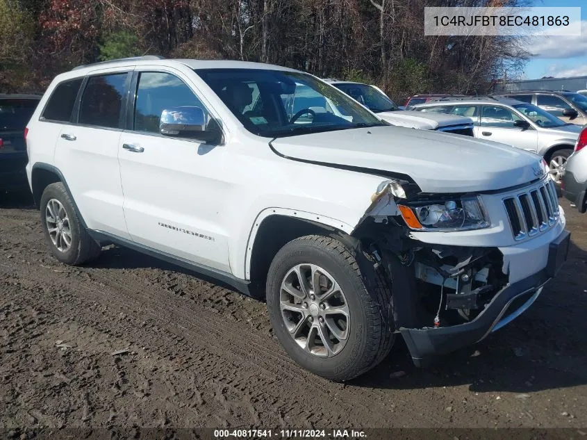 2014 Jeep Grand Cherokee Limited VIN: 1C4RJFBT8EC481863 Lot: 40817541