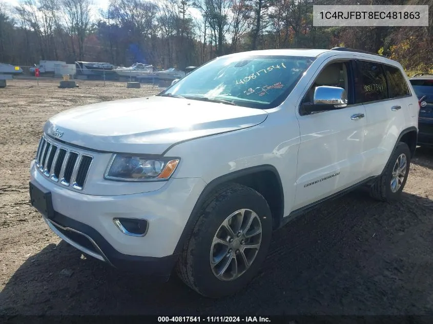 2014 Jeep Grand Cherokee Limited VIN: 1C4RJFBT8EC481863 Lot: 40817541