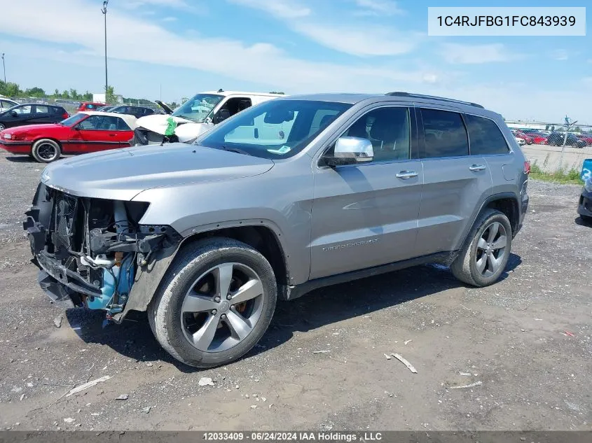 2015 Jeep Grand Cherokee Limited VIN: 1C4RJFBG1FC843939 Lot: 12033409