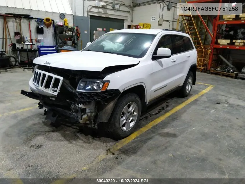 1C4RJFAG8FC751258 2015 Jeep Grand Cherokee Laredo