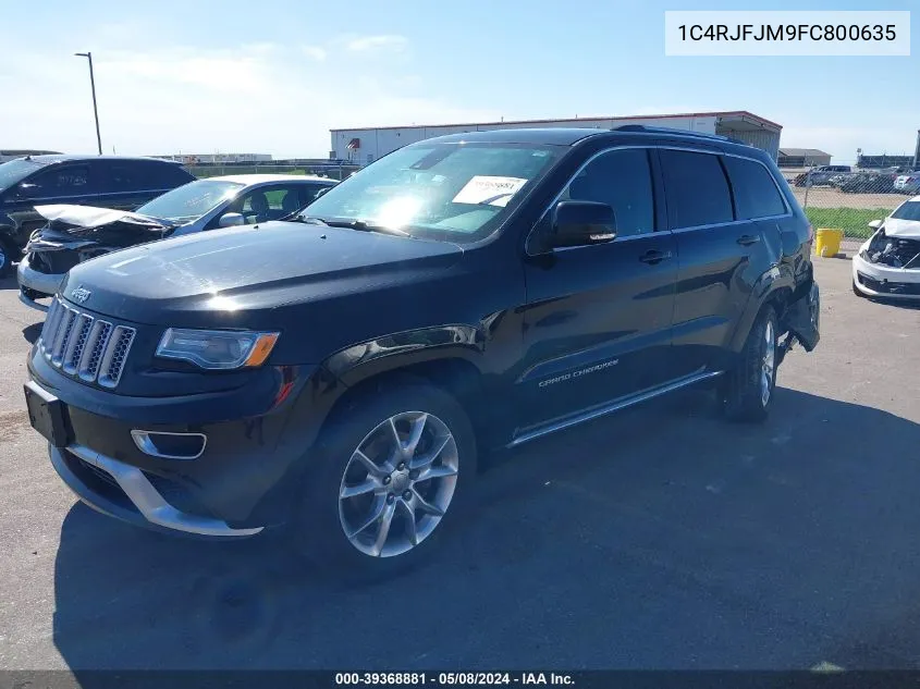 2015 Jeep Grand Cherokee Summit VIN: 1C4RJFJM9FC800635 Lot: 39368881