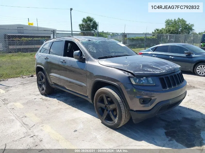 2015 Jeep Grand Cherokee Laredo VIN: 1C4RJEAG7FC792832 Lot: 39393031