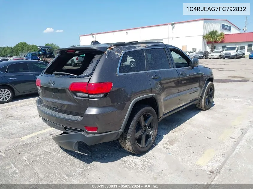 2015 Jeep Grand Cherokee Laredo VIN: 1C4RJEAG7FC792832 Lot: 39393031