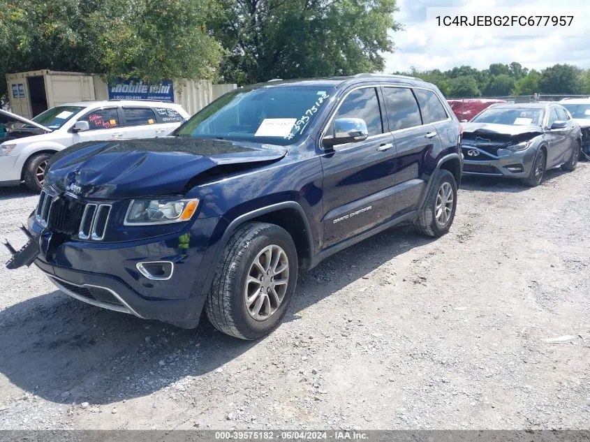 2015 Jeep Grand Cherokee Limited VIN: 1C4RJEBG2FC677957 Lot: 39575182