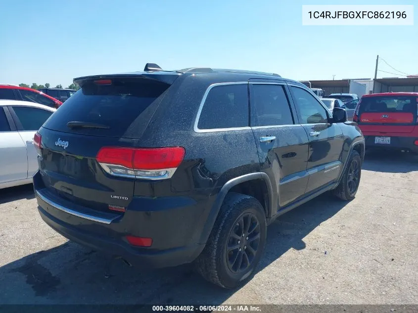 2015 Jeep Grand Cherokee Limited VIN: 1C4RJFBGXFC862196 Lot: 39604082