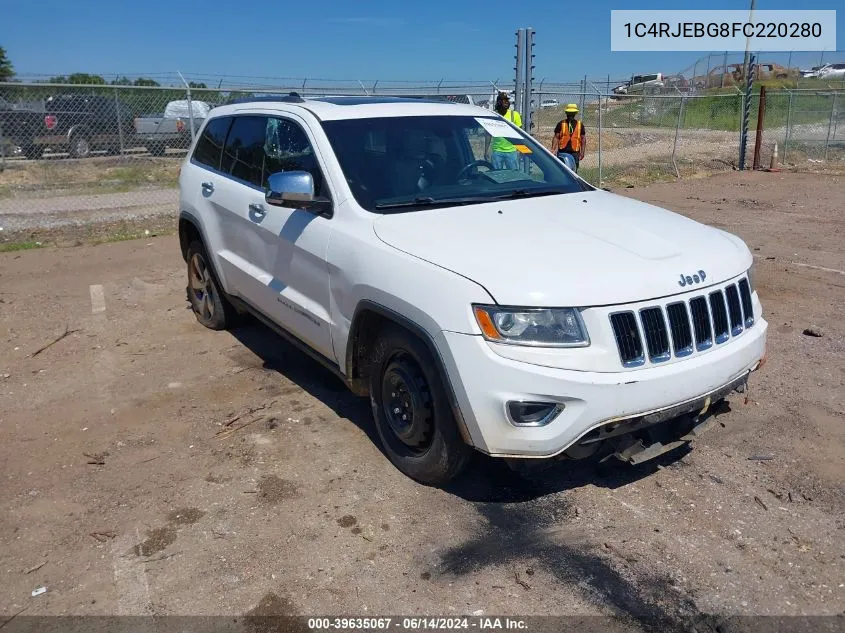 2015 Jeep Grand Cherokee Limited VIN: 1C4RJEBG8FC220280 Lot: 39635067