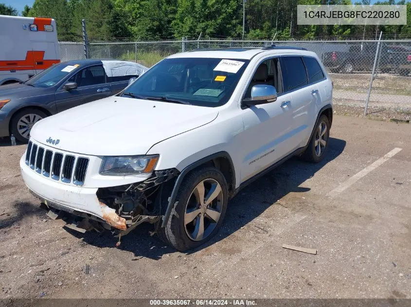 2015 Jeep Grand Cherokee Limited VIN: 1C4RJEBG8FC220280 Lot: 39635067