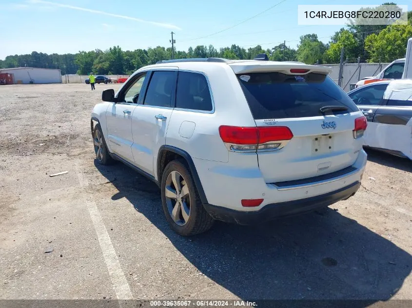 2015 Jeep Grand Cherokee Limited VIN: 1C4RJEBG8FC220280 Lot: 39635067