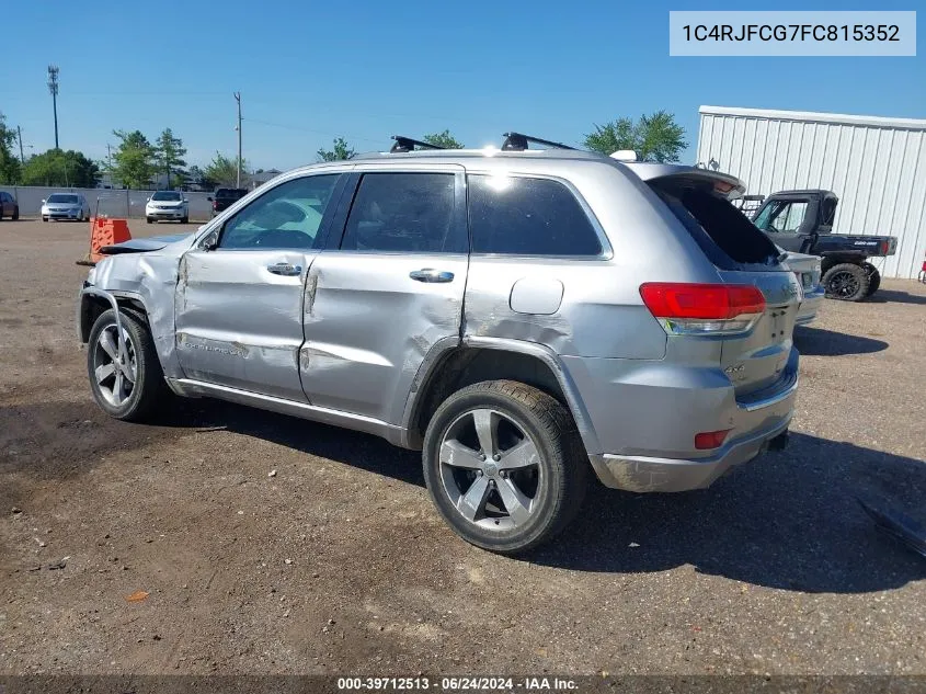 2015 Jeep Grand Cherokee Overland VIN: 1C4RJFCG7FC815352 Lot: 39712513